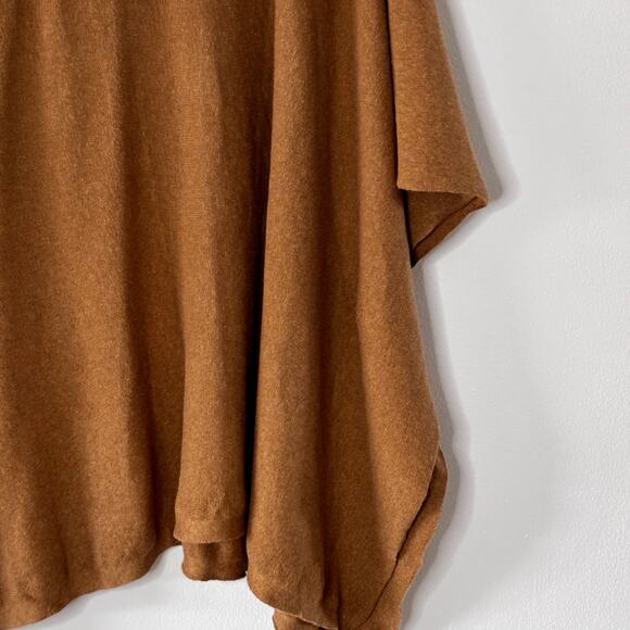 Banana Republic Oversized Knit Poncho Sweater Camel Quarter Zip Pre-Loved - Picture 4 of 12